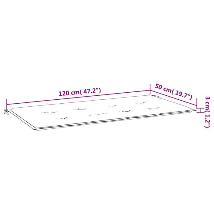 VidaXL Coussin de banc de jardin crème 120x50x3 cm tissu oxford 43198