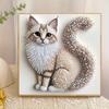 5D Diamond Painting Kit | Fluffy Kitten Theme, Handmade, 2D Print, Irregular Diamonds, Canvas, Acrylic Diamonds