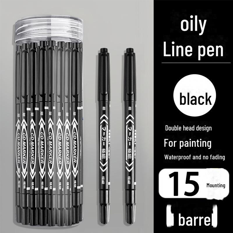 Waterproof Double-Headed Hook Pen for Students - Durable, Non-Fading, Art Marker for Primary and Kindergarten.