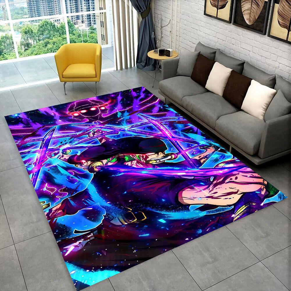 3D One P-Piece Cartoon Anime Carpet Rug for Playroom Bedroom Living Room Sofa Home Decor,kids Game Area Rug Non-slip Floor Mat