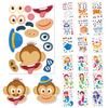36/48pcs Children Face Changing Sticker Toy Cartoon Animal Stickers Reusable Waterproof Parent Child Interactive Toys TMZ