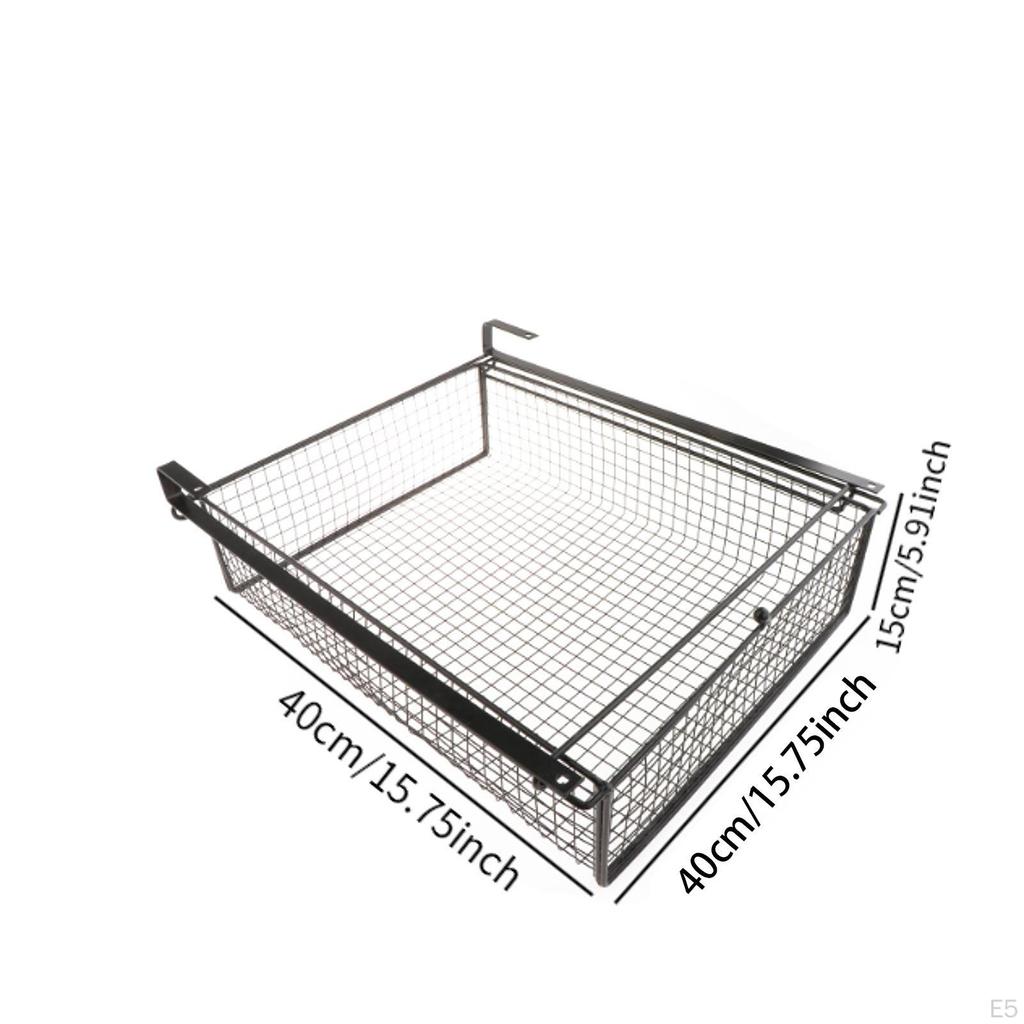 Hanging Pull Out Drawer Basket Under Shelf, Multifunctional Sliding Organizer Cabinet for