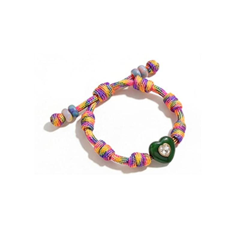 Personalized Heart Dopamine Bracelet Adjustable Drawstring Rope Handmade Contrast Color Hand Rope Fashion Jewelry Gift For Women