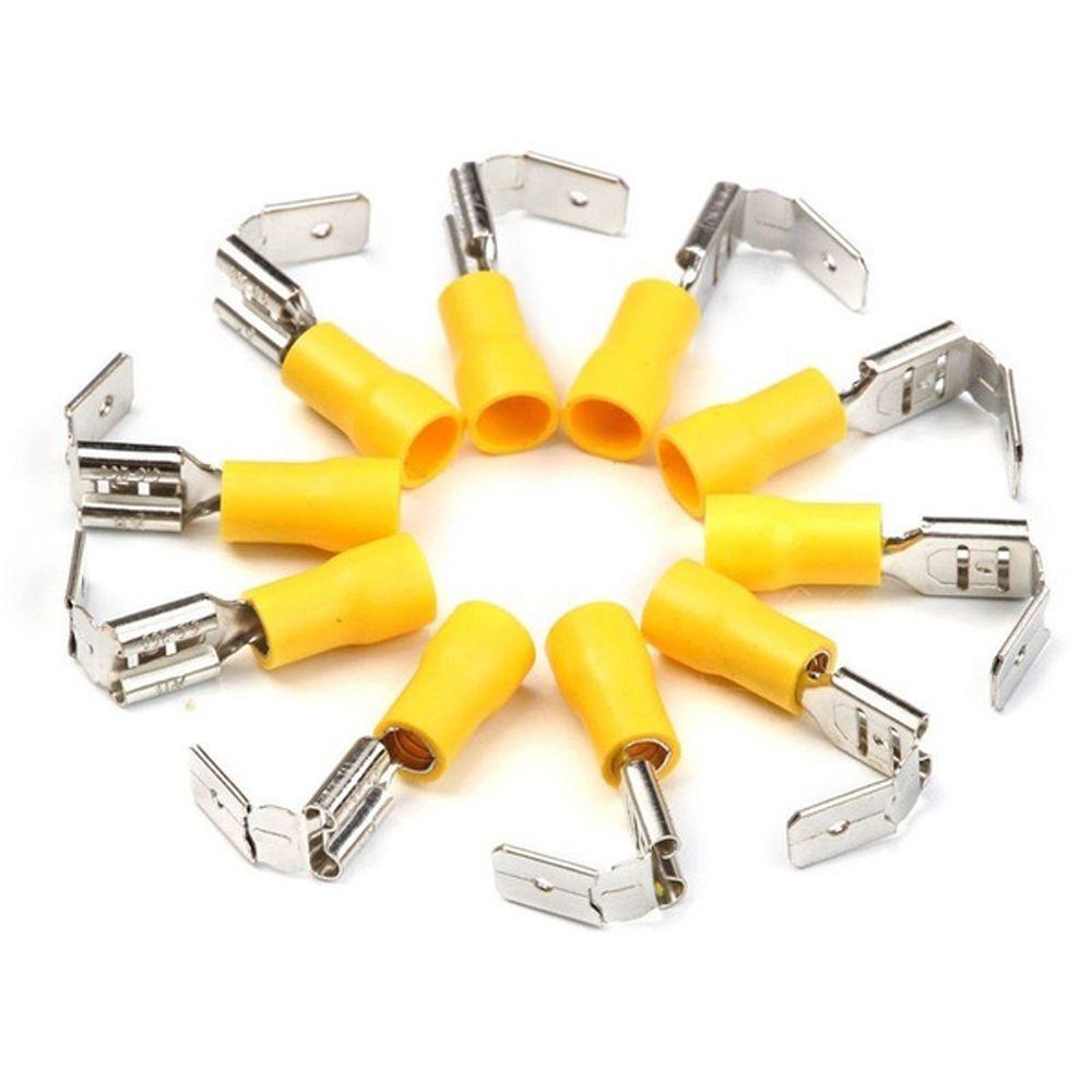 22-10AWG Female 6.3mm Male Piggyback Insulated Crimp Spade Wire Cable Connector Terminal
