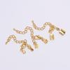 10pcs/lot Gold Cord End Caps Lobster Clasps Hook Extender Chain For Connectors Bracel DIY Jewelry Making  Accessories
