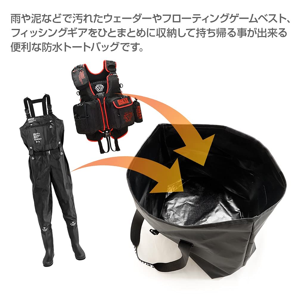 DRESS Waterproof Tote Ideal for Disaster and Large and Also suitable for long and outdoor activities like campfires and Bag, 65L/GRY, Fishing,