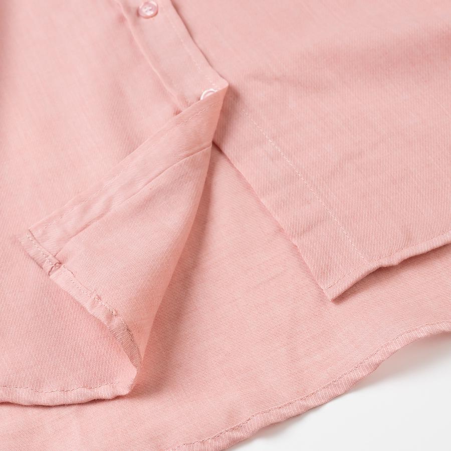 2025 Spring Women's European and American Style Multi-Color Button-Embellished Shirt with Turn-Down Collar