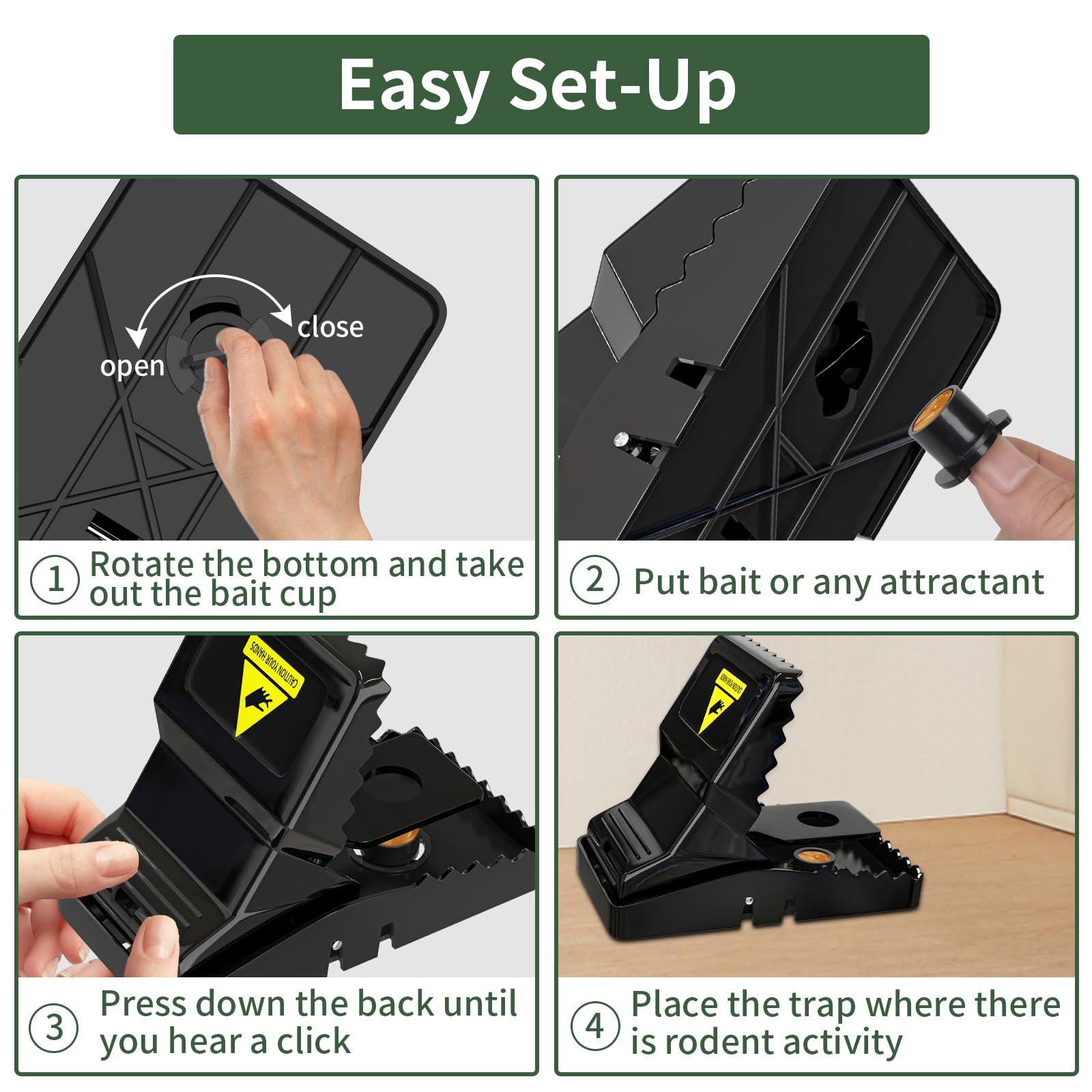 

6Pcs Highly Sensitive Mouse Snap Trap Plastic Reusable Home Rodent Catcher Type A