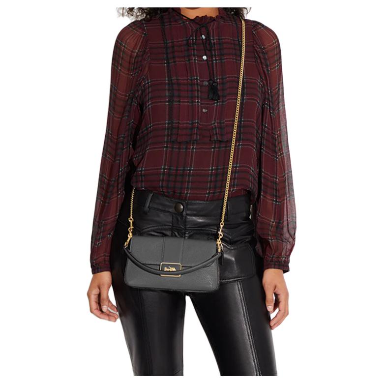 New COACH Grace With Cow Leather And Sheepskin Portable Crossbody Bag, Shoulder Bag Mini Women's Gray CE683-IMGRT