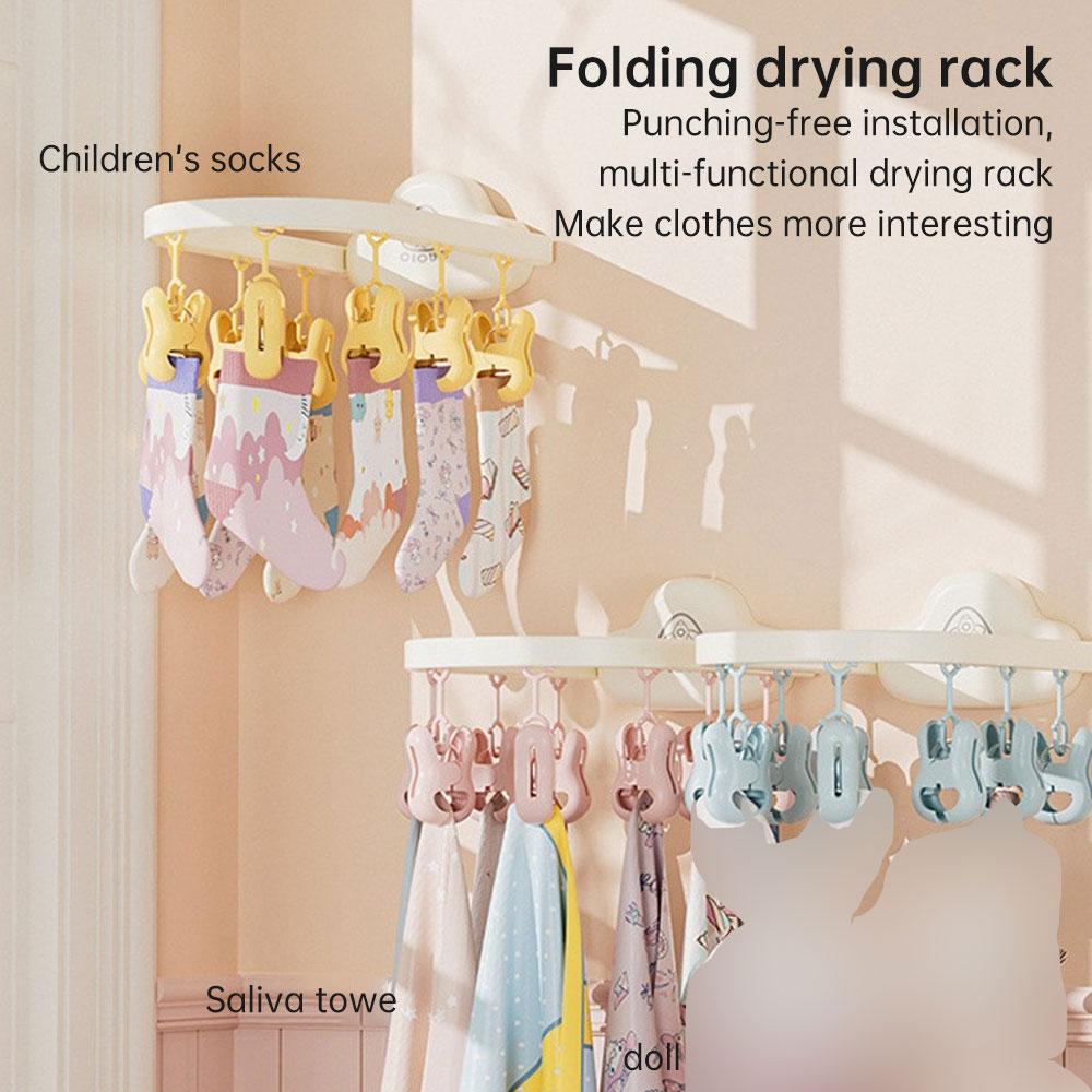Socks Clip Quick Installation Lovely Drop Prevention Balcony Long Laundry Storage Supplies Wall Hanging Socks Clip Clothespin
