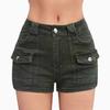 2026 Summer New Women's Denim Stretch Shorts with Multiple Pockets Casual Denim Shorts