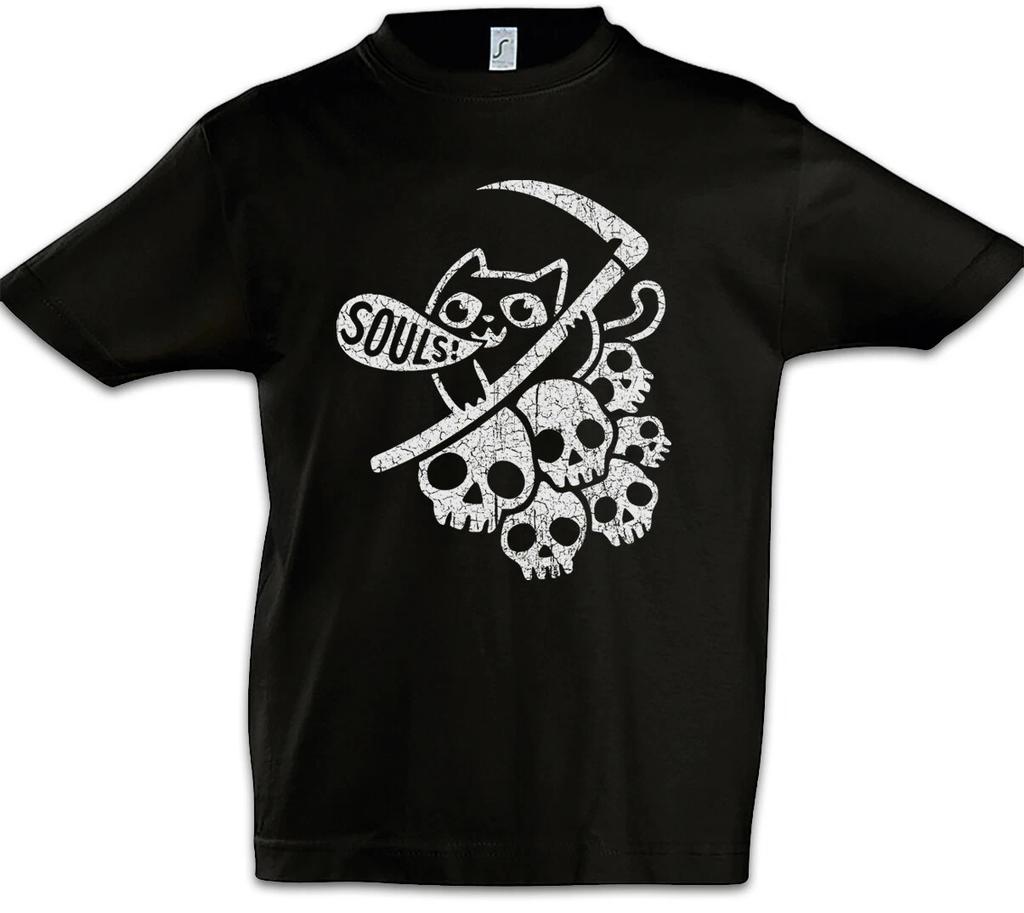 Cat Reaper I Kids Boys T-Shirt Cats Cat Cats Death Grim Reaper Fun Souls-