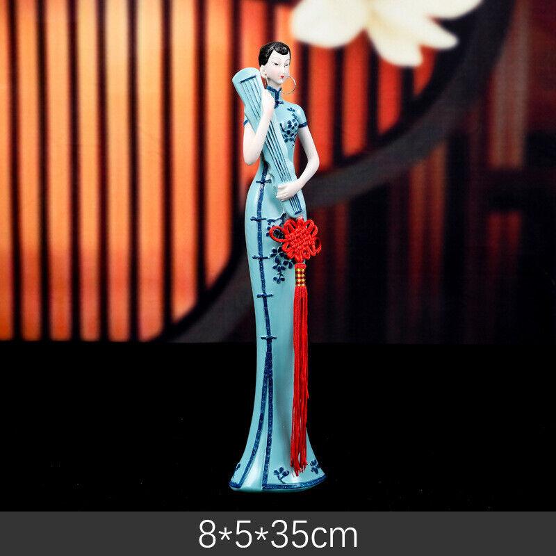 1pc Elegant Lady Figures Chinese Style Ceramic Figurine Home Ornaments Decor Woman Figurine Craft Tabletop Gifts New