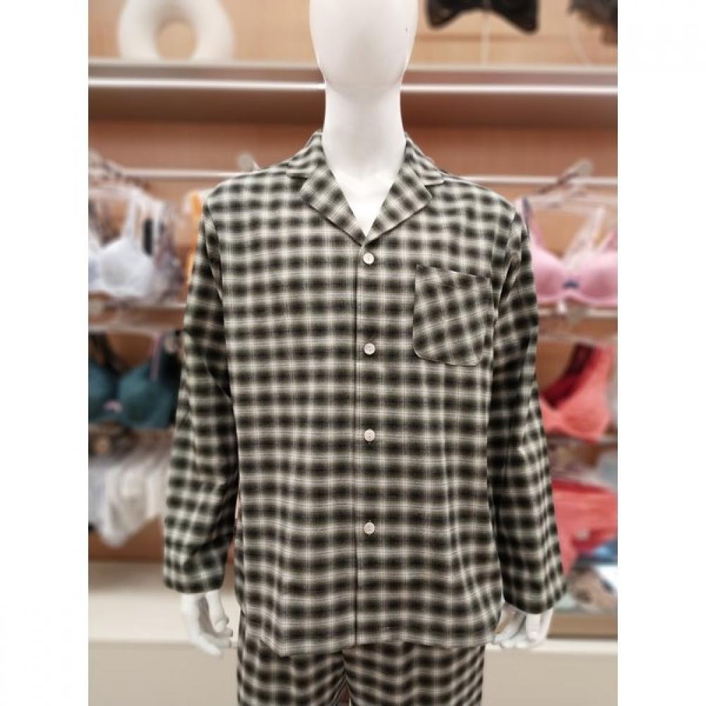 Barbara Men S Khaki Cotton Flannel Check Pajama Amp4589b 