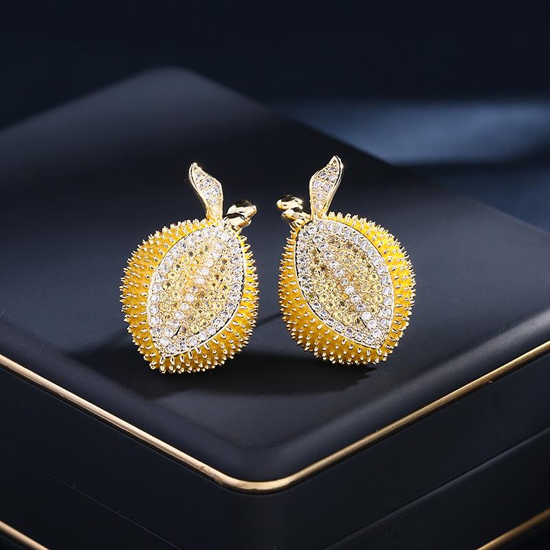 Creative Design Fruit Earrings Exaggerated Personality Atmospheric Earrings Durian Earrings