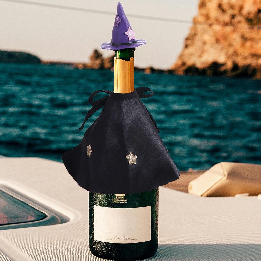 6pcs Cloth Halloween Wine Bottle Topper Mini Wine Bottle Covers Crafts Wine Cap  Table Centerpiece