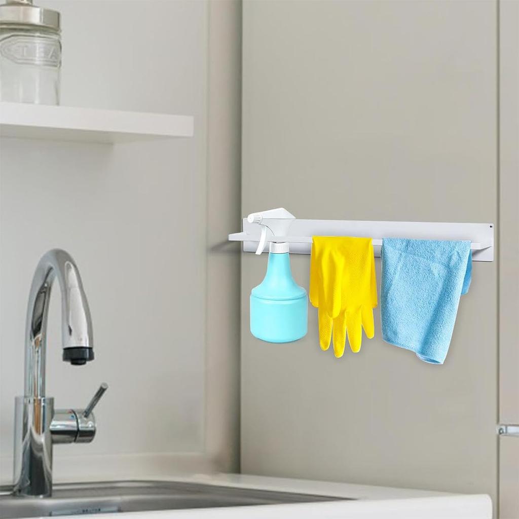 QINGQIU Magnetic Towel Towel Hanger for Washing 45cm Rack, Machine, Refrigerator, Bathroom, Kitchen, White, Approx.