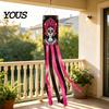 Spooky Festival Door Decor Day of The Dead Windsocks, Dia De Los Muertos Hanging Flag, Floral Props Skull Wind Socks with Flowing Tails for