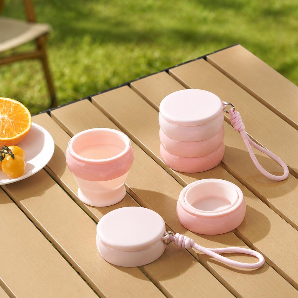 120ml Silicone Foldable Water Cup Collapsible Drinking Mug New Camping Mug for Camping Cutlery