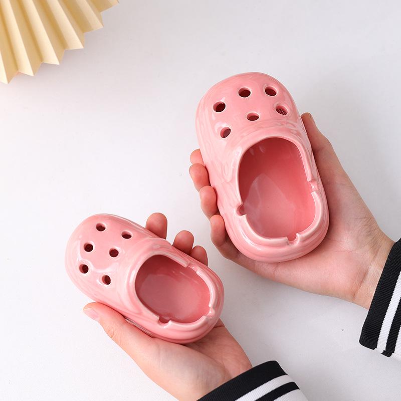 Ceramic Shoe Slipper Ashtray for Home, Office, or Hotel Decor
