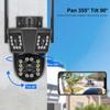 6K 12MP 8X Zoom WiFi Outdoor Camera with Three-Lens AI PTZ Motion Tracking 4K Video Waterproof Security Surveillance