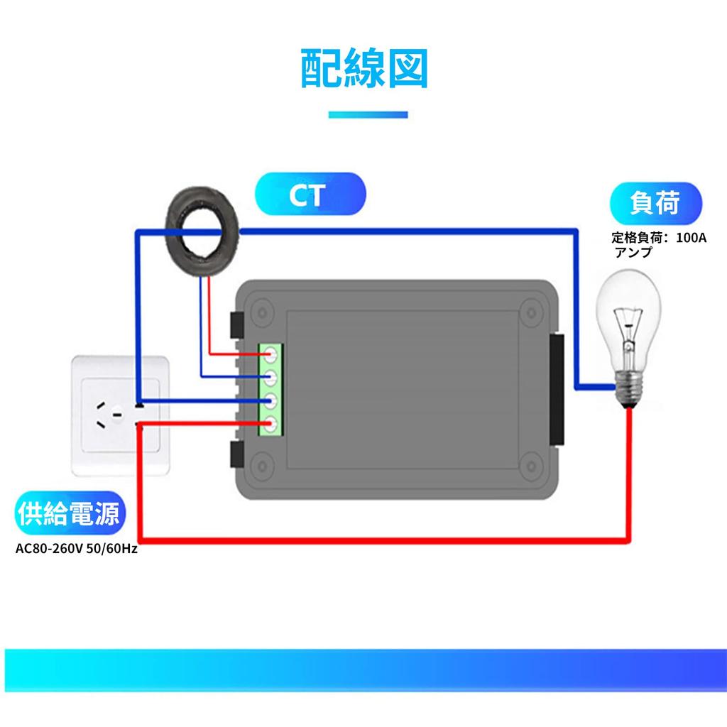 DiyStudio AC 100A Digital Display Multimeter Energy Power Test Range 6-in-1 Voltmeter/Ammeter, PZEM-061, 80-260V, Power/Electric Meter, 0-22kW,