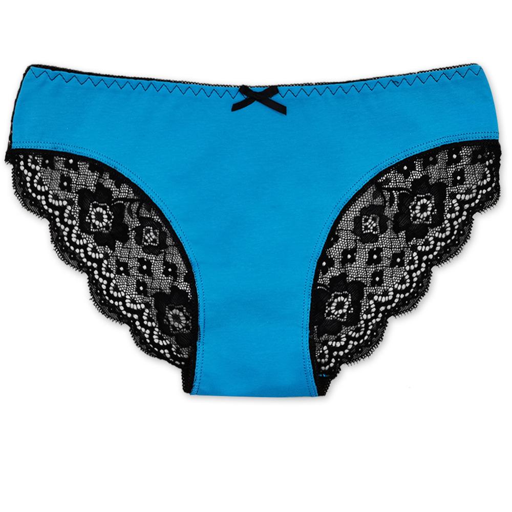 Bawełniane Majtki Damskie Bielizna Damska Jednokolorowe Figi Damskie Majtki Bielizna Seksowne Koronkowe Prześwitujące Majtki 12 szt./zestaw