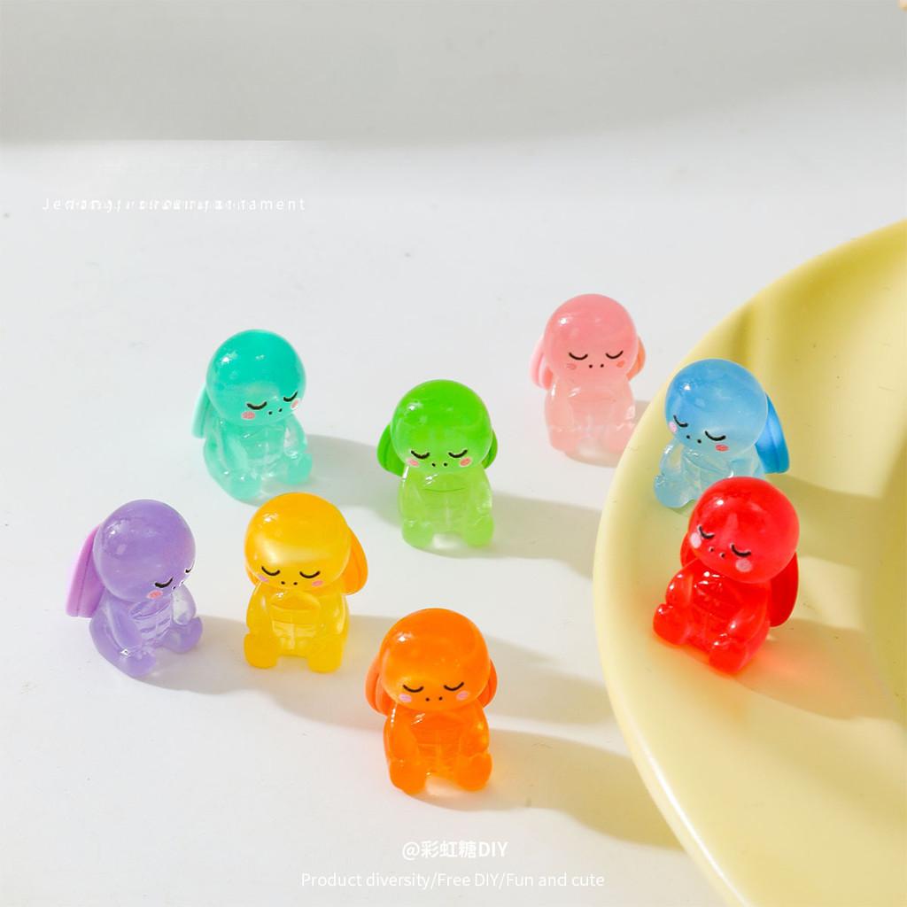 

10 шт./лот Миниатюрные светящиеся черепахи, смоляные украшения для животных, украшение для сада фей, микропейзаж разноцветный