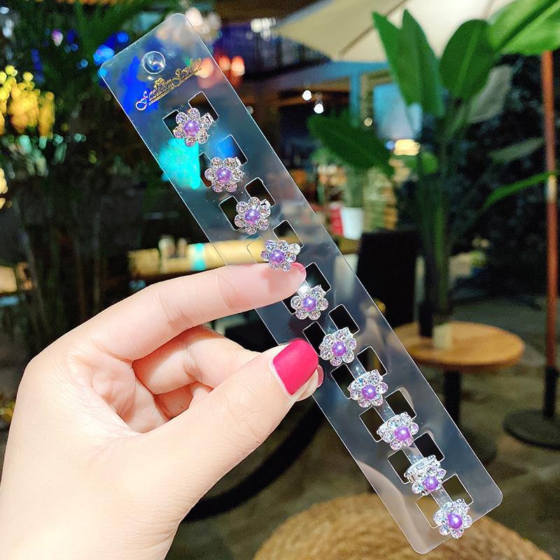 Princess Crown Baby Clip Hairstyle Children's Pearl Rhinestone Bean Buckle Hairpin Children's Girl Disc Hair Small Buckle Grab