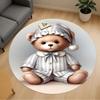 1PC Bear Pajamas Sleep Hat Round Chair Mat Area Rug - Non-Slip, Floor Mat for Office, Bedroom, Home Decor Christmas Gift C0528007