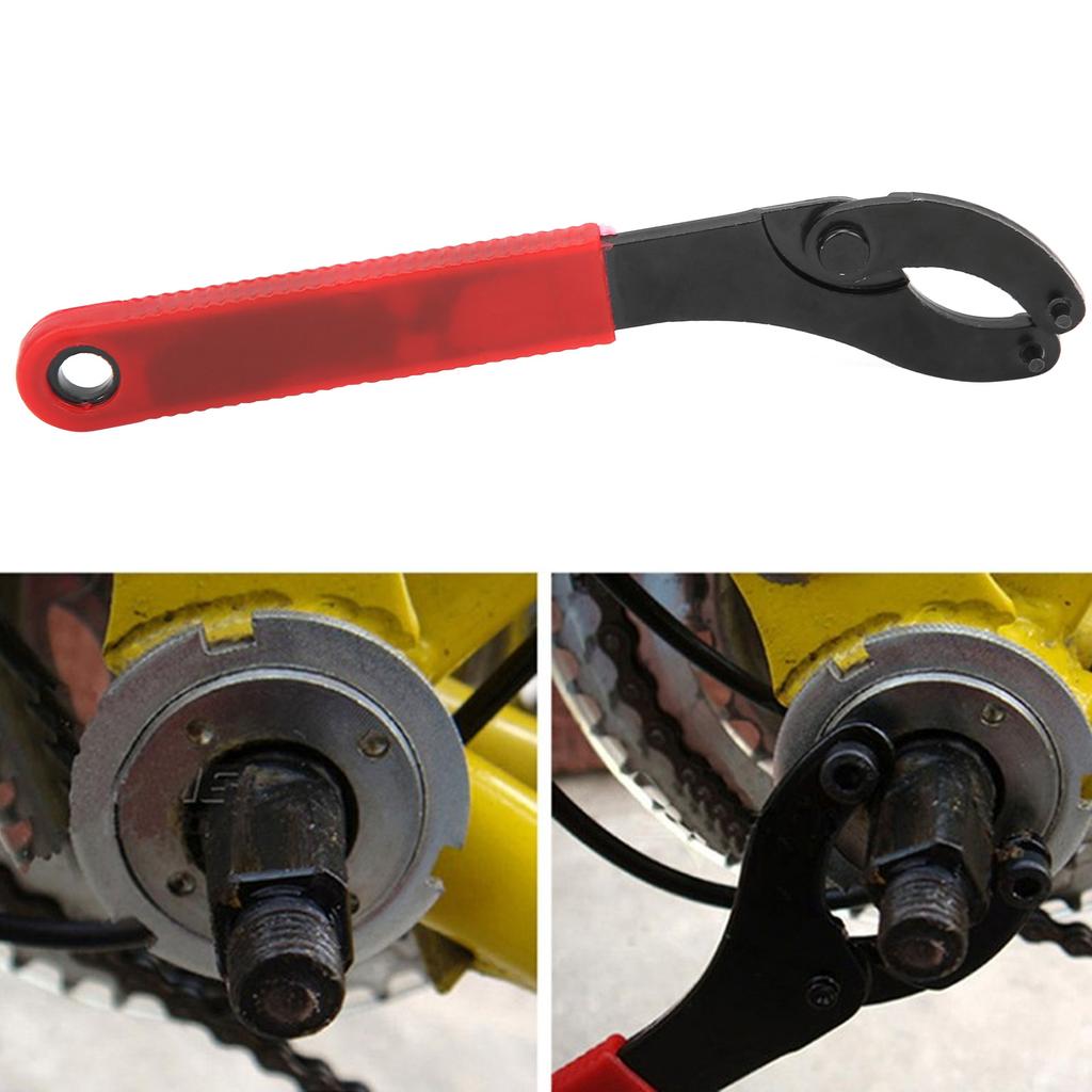 Bicycle Bottom Bracket Freewheel Wrench Remover Bike Cycling Repair Steel Tool Rubber Handle