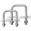 Stainless Steel Square U-bolts Bolt Right Angle Screw Clamp Nuts Plate Bolt Set Clamp Tube Holder Fixed Buckle Fasteners M6/M10