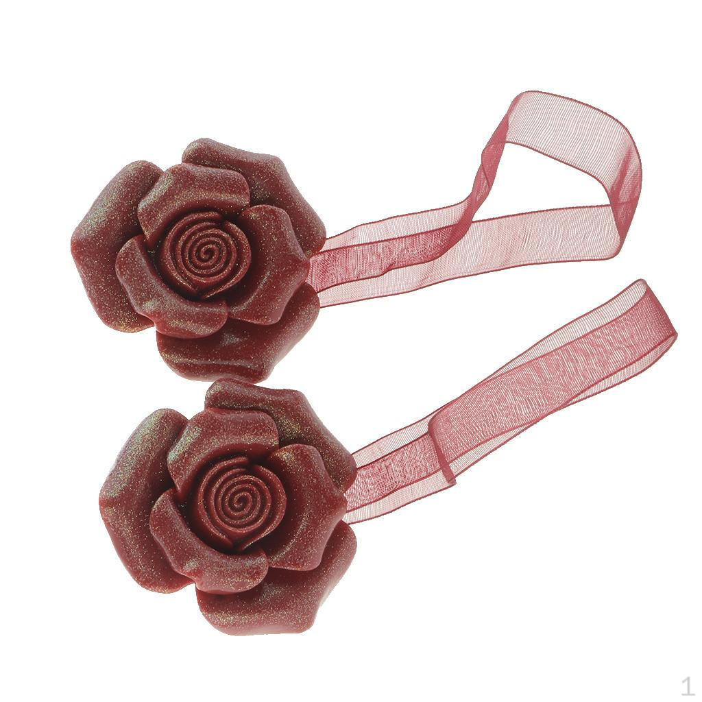 

Pair Curtain Tie Back Drape Voile Tieback Strap Red