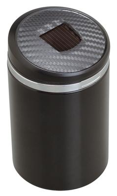 SEIWA W861 Solar Car Ashtray, Drink Holder Type, Carbon Style, Black, W/ LED