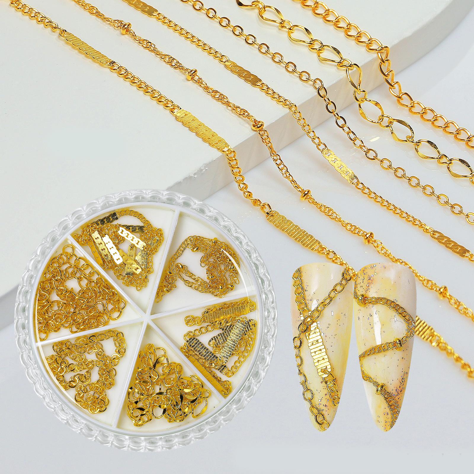 

3D украшения для ногтей подвески цепи металлические панк стиль аксессуары ногти поставки для женщин DIY маникюр советы 7