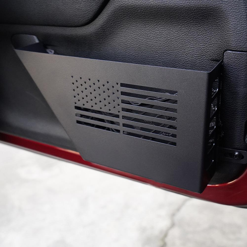 2Pcs Metal Front Door Storage Box Car Wear Resist Door Storage Pockets Rust Proof Car Storage Rack for 2007-2018 Jeep Wrangler