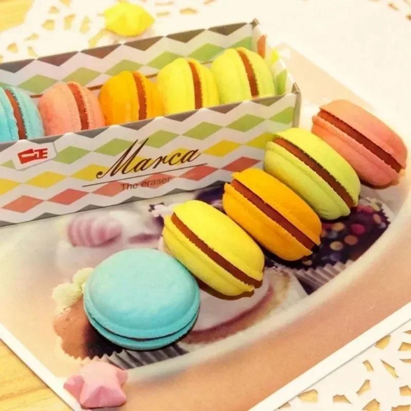 5er-Pack niedliche kreative Schreibwaren Macaron Sandwich-Kekse Radiergummi Bonbonfarbe Kinder-Radiergummi Auszeichnung Schreibwaren