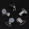 10Pcs 25mm Round Suspender Braces Pacifier Strap Holder Clip DIY Making Supplies(Gray)