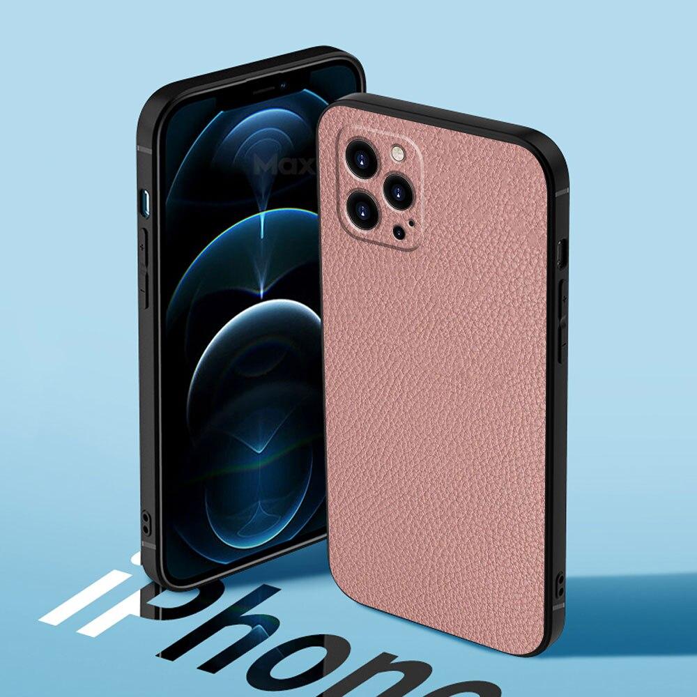Δερμάτινη Κάλυψη Θήκη Carcasa Μαύρη Για iPhone 7 12 13 Pro Max XR 8 Plus 11 14 XS X SE2022 5 6 6S SE SE2 Mini