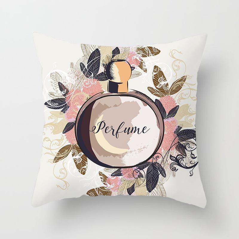 New Perfume Floral Pillows Case Modern Fashion Lady Decorative Pillows Cover Livingroom Bedroom Sofa Seat Simple Cushions Case