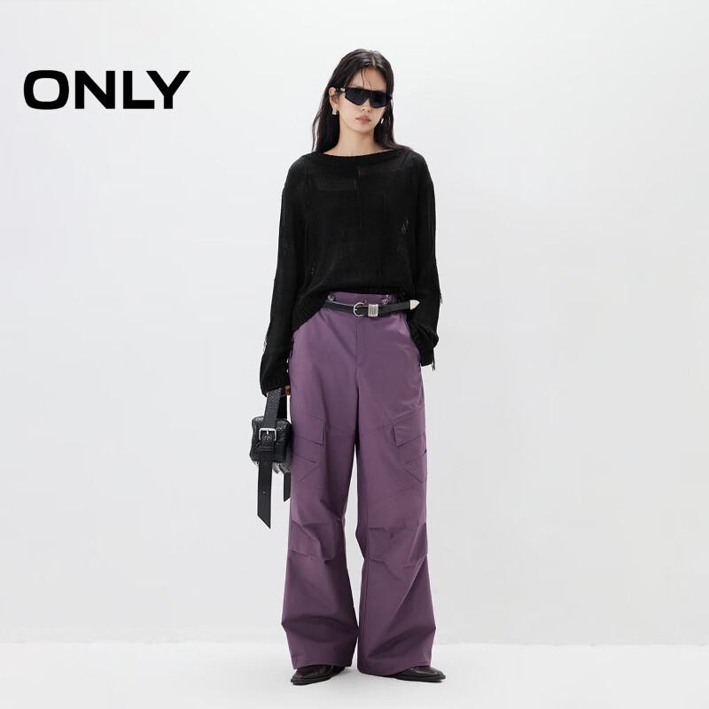 Only Women's Irregular Tassel Hollow-out Loose Knit Sweater