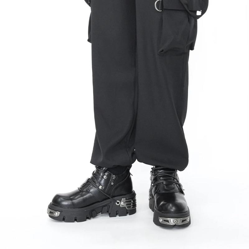 Fashion 2025 New Dark Punk Style Woman Gothic Flame Carved Vintage Rock Boots Leather Shoes Metal Niche Low Top Platform Shoes