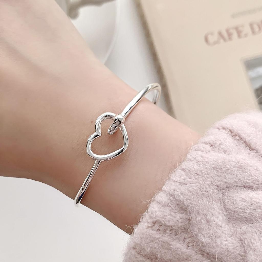 Retro Braided Open Bangle: S925 Silver Plated Unisex Bracelet - Trendy Heavy Industry Design