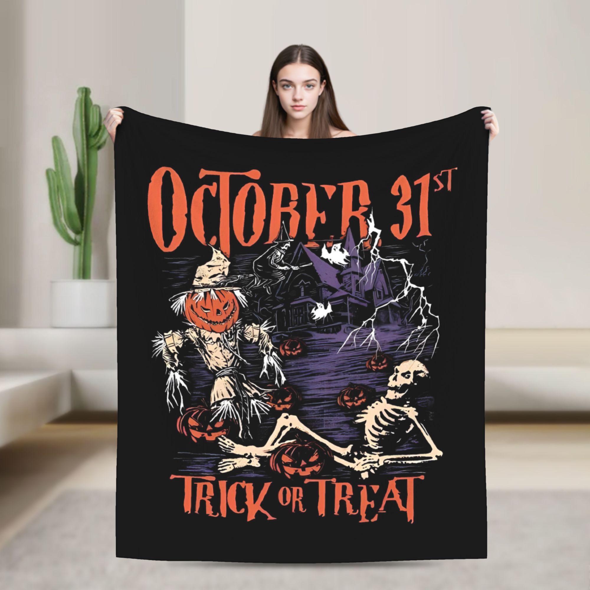 

Soft BlanketsChildren Decorative Halloween Throw Blanket Flannel Bedspread For Couch Chair Sofa Bed Funny Sofa Bed Cover 75x90cm