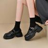 British Style Shoes Woman  Oxfords Shallow Mouth Round Toe Clogs Platform Casual Female Sneakers Loafers With Fur Flats Prep