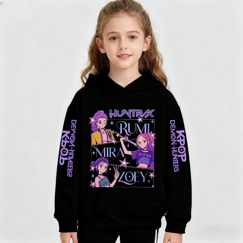 Dibujos Animados de Cazador de Demonios Sudaderas con Capucha para Niña para Otoño e Invierno Cálidas Cómodas y Suaves Sudaderas con Capucha Ropa de Moda