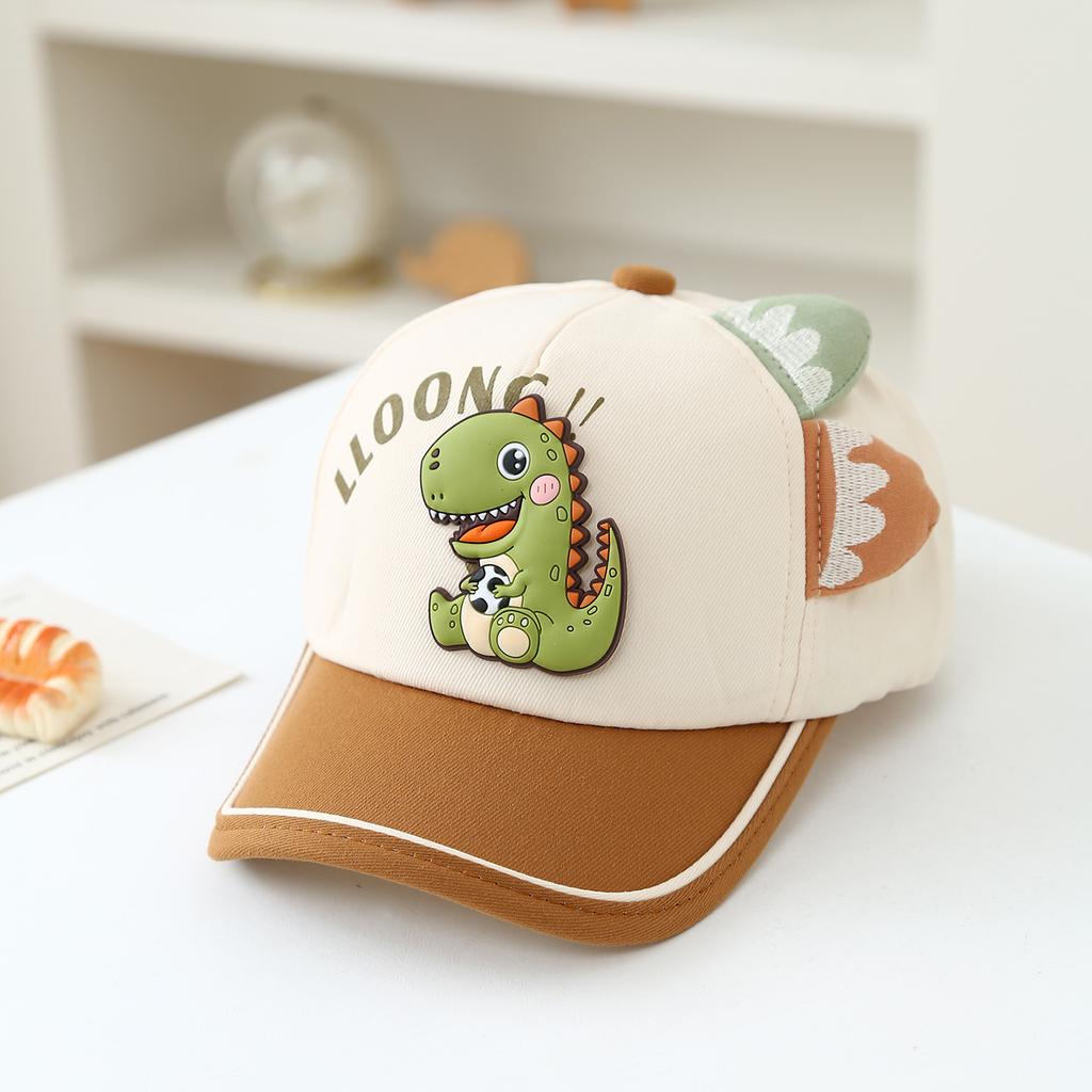 Three-dimensional Small Dinosaur Children's Baseball Cap, Summer Print Letter Baseball Cap, Baby Outdoor Soft Sun Hat
