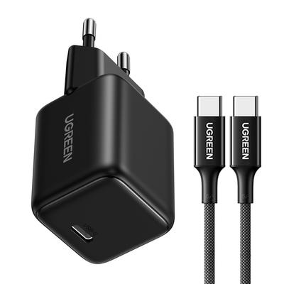 Nätladdare X513 GaN USB-C 30W med USB-C-kabel 1m - svart