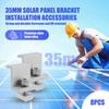 A96I-Suportes de Montagem de Painéis Solares, 8 Peças Grampo Final de Alumínio para Painel Solar 30-45mm Ajustável H, Montagem de Painel Solar para Telhado Metálico
