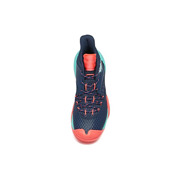 Anta ENDLESS FIRE Synthetic Leather, Textile Abrasion Resistant Slip Resistant Mid top Basketball Shoes Men's Blue Red 11931605-3